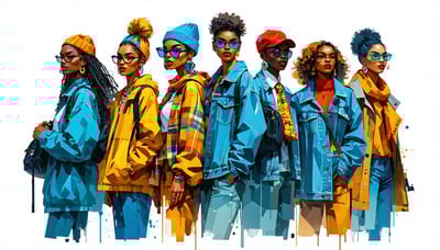 Illustration of diverse individuals expressing their unique street style