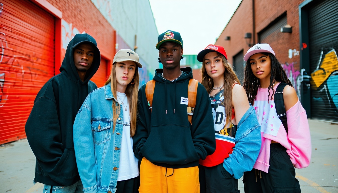 A diverse group of young adults confidently showca